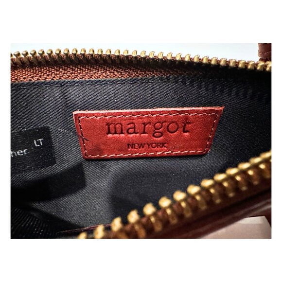 Margot New York Genuine Leather RFID Wristlet Wallet Burgundy - Picture 4 of 4